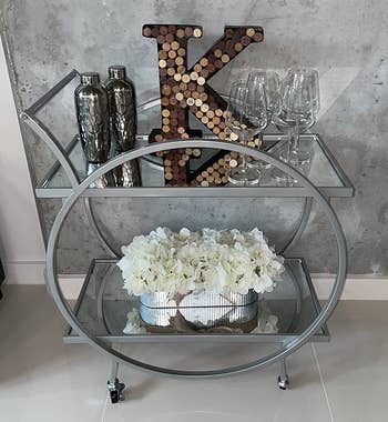 Reviewer image of silver bar cart