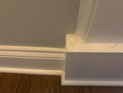Reviewer's baseboards covered in dust