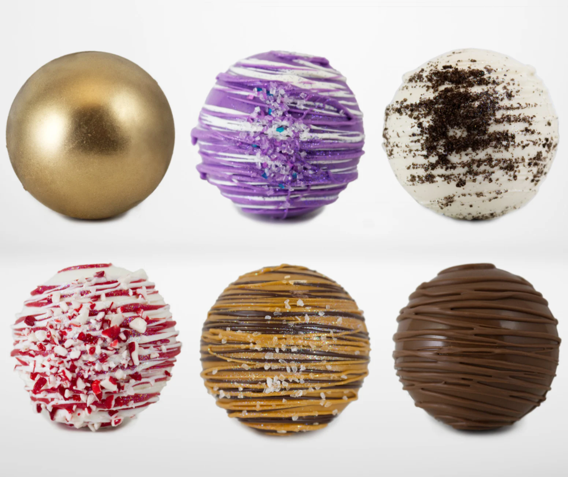 various hot chocolate bombs