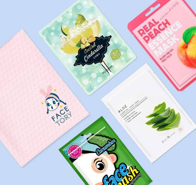 assortment of face masks you may find in a facetory box