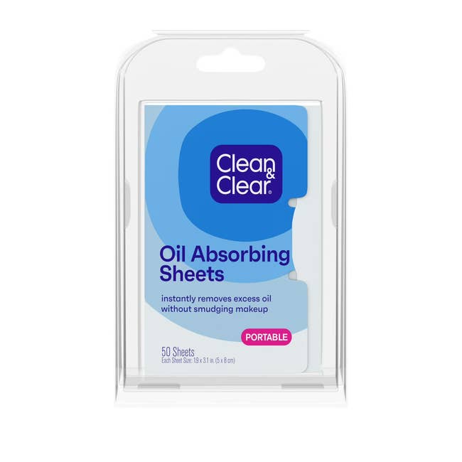Clean & Clear Oil Absorbing Sheets successful a wide integrative case, with 50 sheets for removing excess lipid without smudging makeup