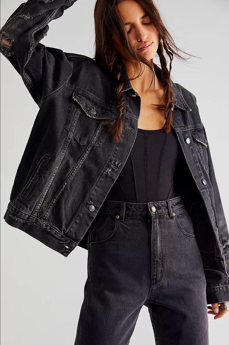 Black jean store jacket outfit ideas