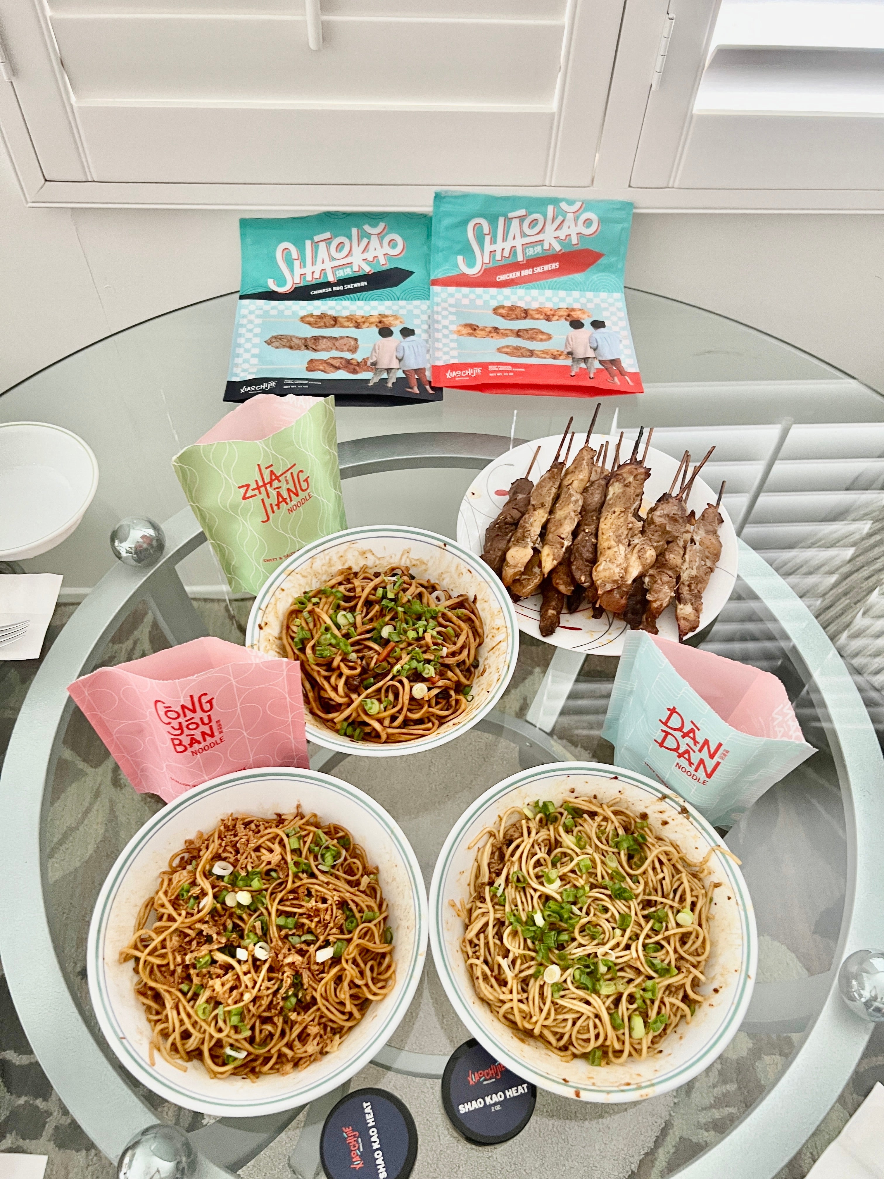 the noodle varieties on a table