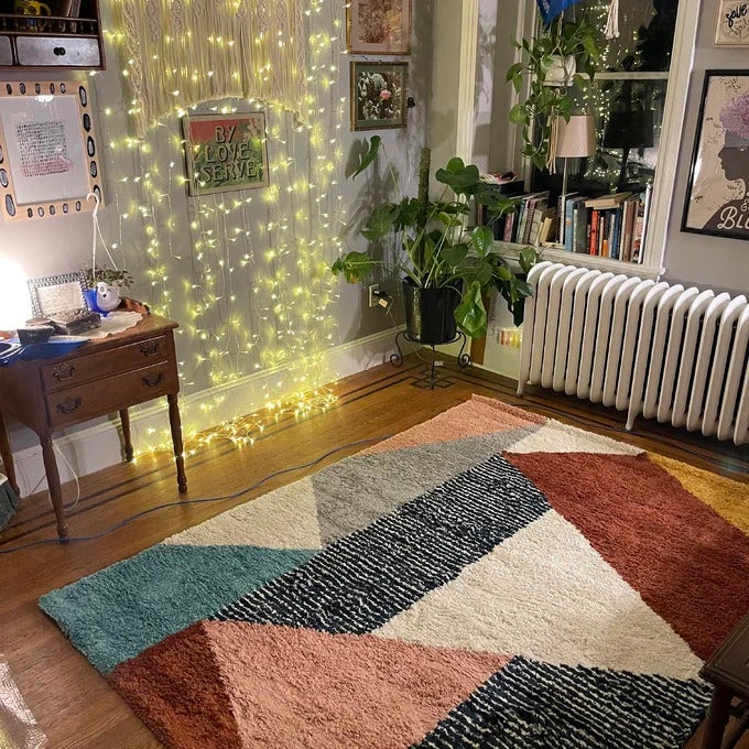a reviewer photo of the bold rung in their living area