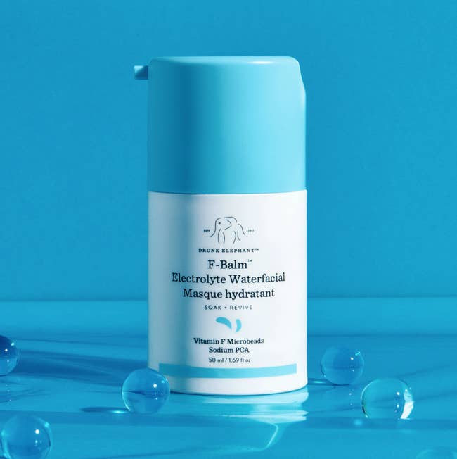 blue bottle of the F-Balm Waterfacial Mask