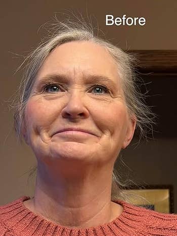 Person with neutral expression, substance