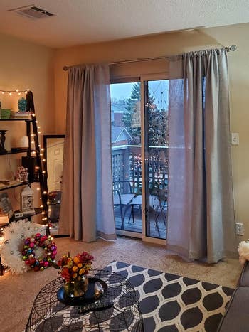 curtains hung in a cozy looking living room using the nono brackets