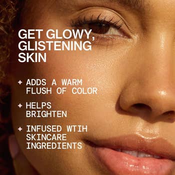 Close-up of a model's look   showcasing glowing tegument  