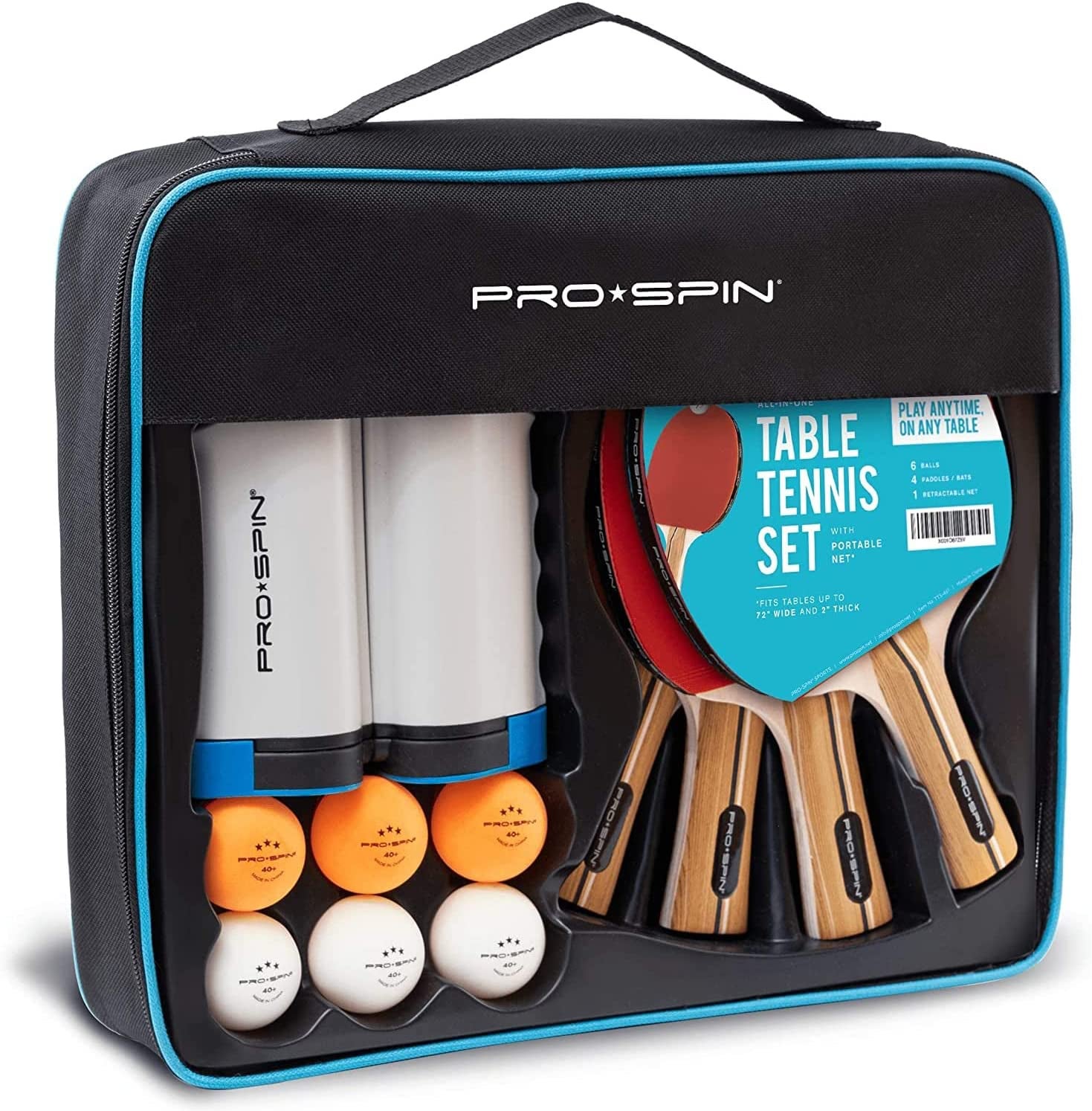  Laser Sports Table Tennis Set - Family Indoor and Outdoor  Recreation Sports Play - Easy to Install Retractable Net Post - Fun Ping  Pong Set Accessories for Kids and Adults 