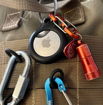 AirTag on reviewer's key chain