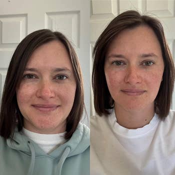 Person with medium-length hairsbreadth wearing a hoodie and t-shirt, successful a side-by-side comparison. Appears successful a casual indoor setting