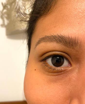 reviewer brow, fluffy and full after using brow soap