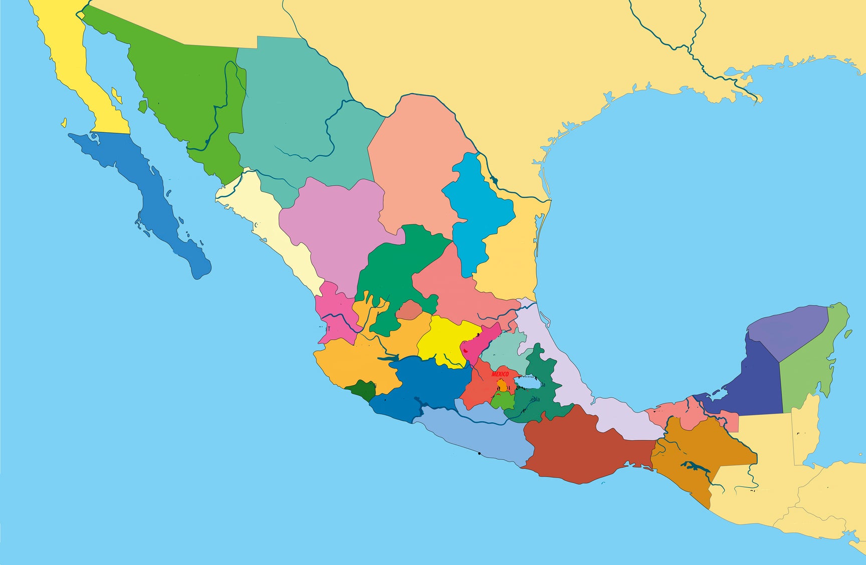 Puedes encontrar 16 estados de México en el mapa?