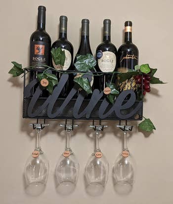 Reviewer image of the wine rack that says 