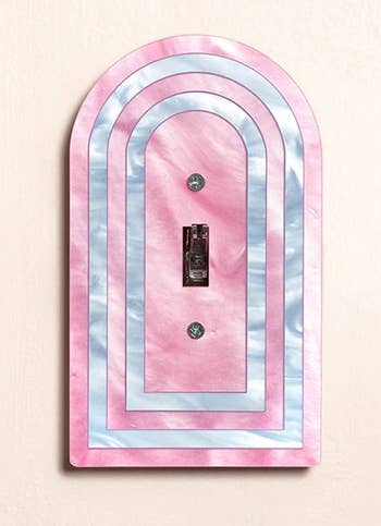 the pink and blue single-switch light cover