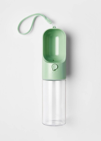 the water bottle in green 