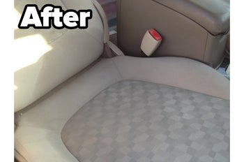 reviewer after photo of their clean car seat