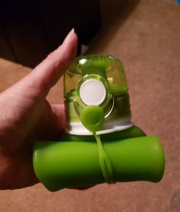 the water bottle rolled up very small