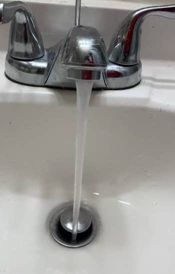 same reviewer's sink after using the drain cleaner