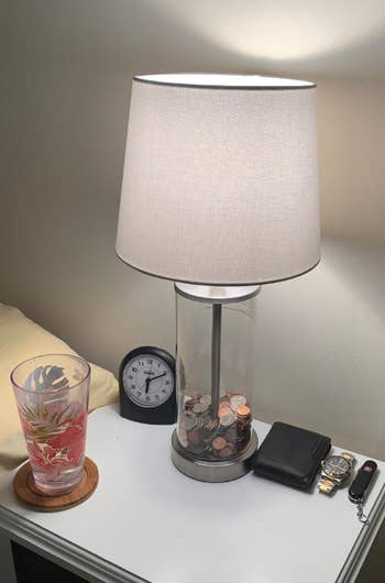 another reviewer's lamp filled with coins