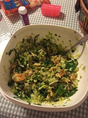 reviewer image of their salad after using the chopper