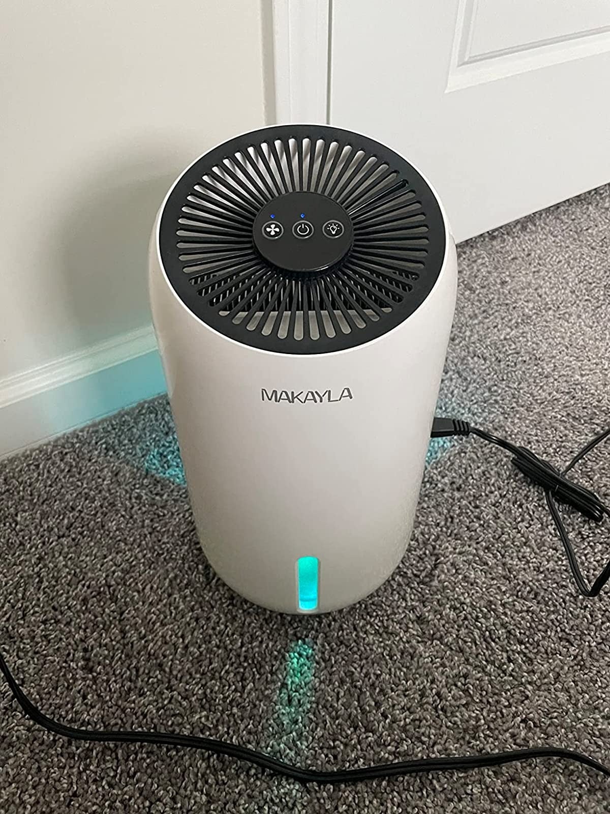 reviewer image of the dehumidifier on the floor
