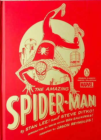 Reviewers hardcover Spiderman comic book