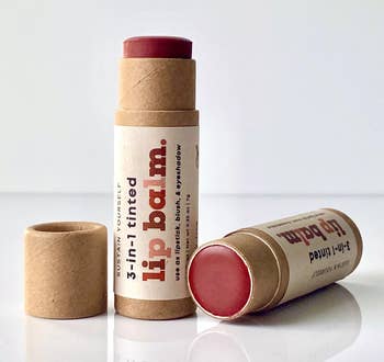 the cardboard tube of lip balm 
