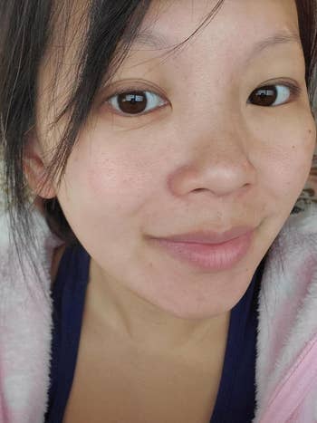 Reviewer with more closed pores after using the cleanser