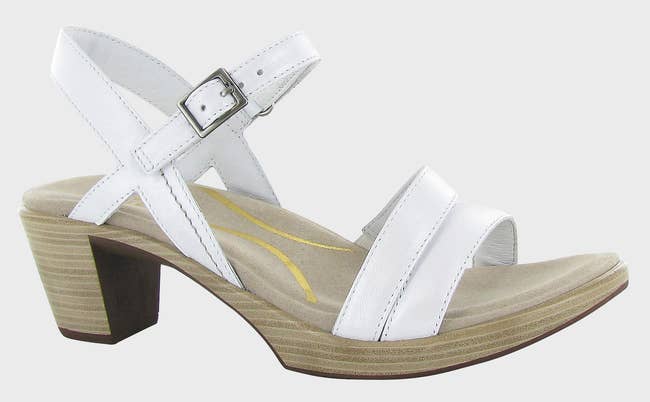 Image of the white heel sandal