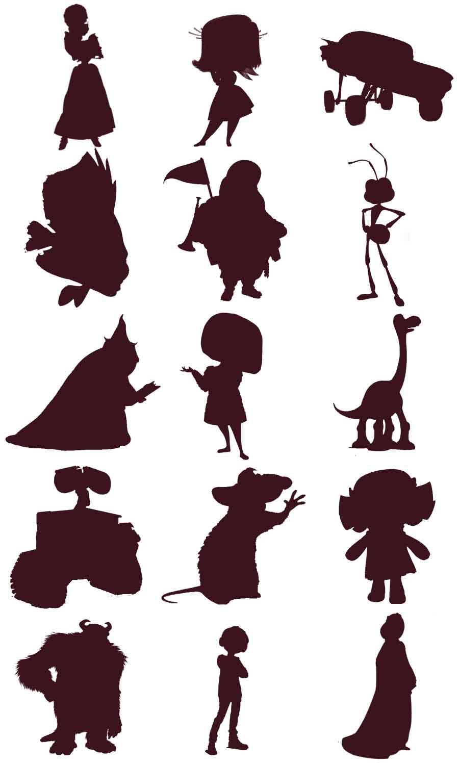 classic disney character silhouettes