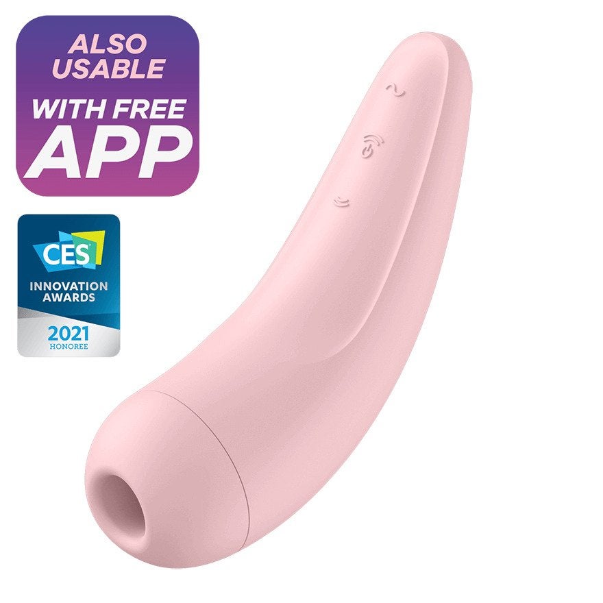 Pink curved suction vibrator