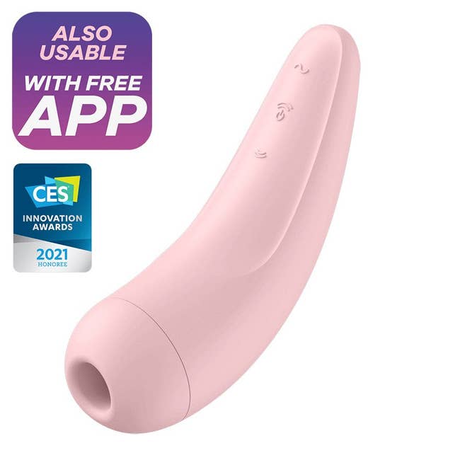 Pink curved suction vibrator