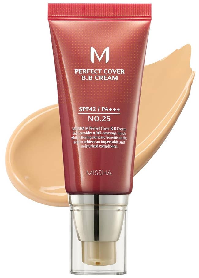 MISSHA Perfect Cover BB Cream No. 25, SPF 42/PA+++, provides full coverage while moisturizing skin