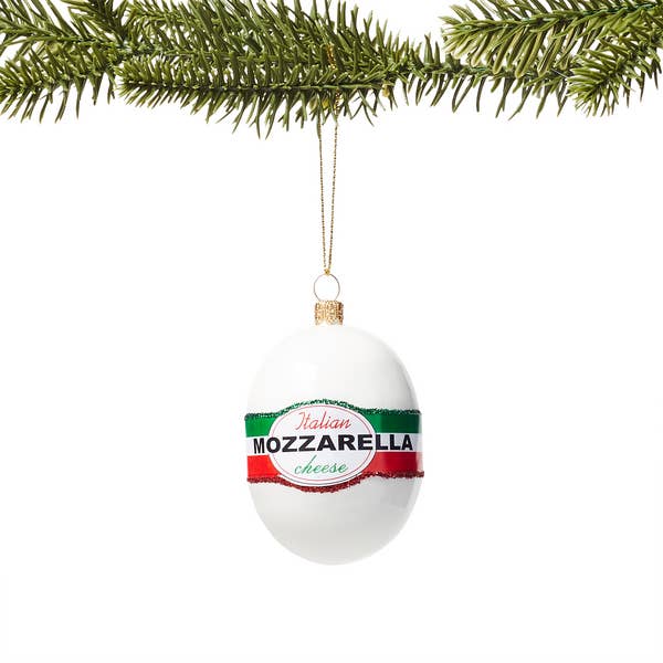 ornament shaped like a ball of fresh mozzarella