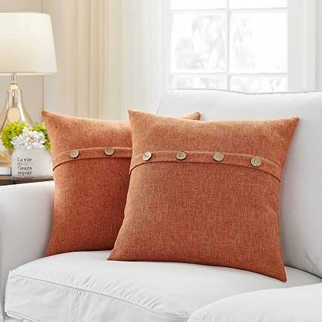 fall pillow covers in burnt orange