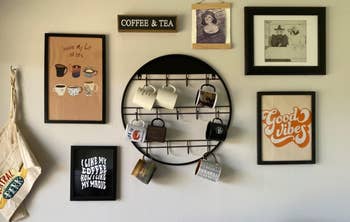 reviewer photo of round mug holder on wall