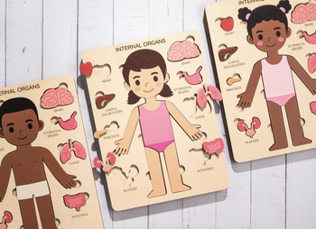 three puzzles with different bodies