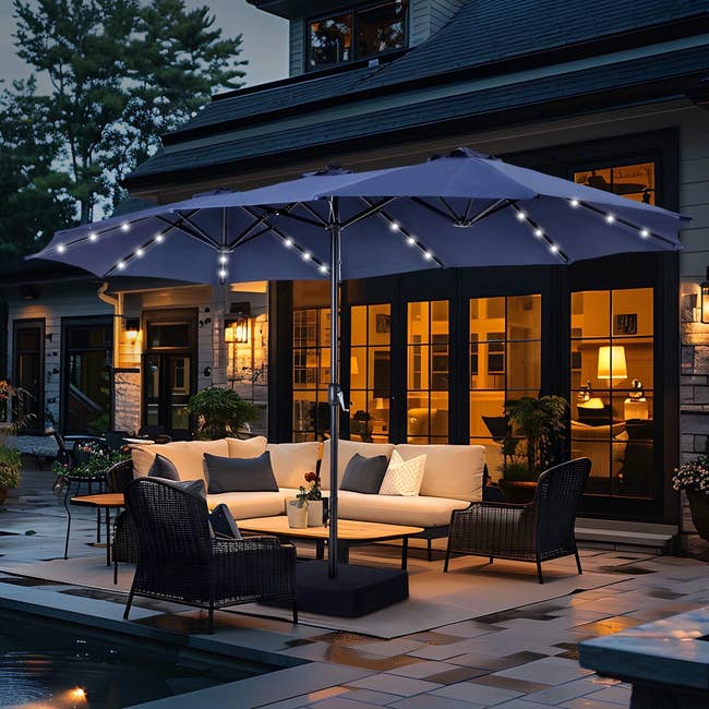 better homes and gardens patio umbrella with solar lights OVIOS 15ft APP Not only does it provide ample shade from the sun Sonkuki 10 ft. x 6.5