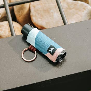 lip balm in geometric print lip balm holder