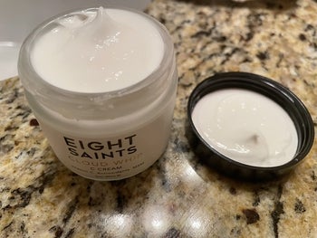 reviewer photo of the moisturizer with the cap off