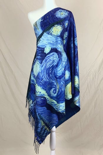 the shawl wrapped around a mannequin