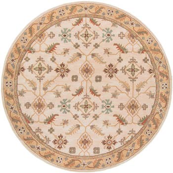 beige circular area rug