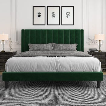 the green velvet bed frame