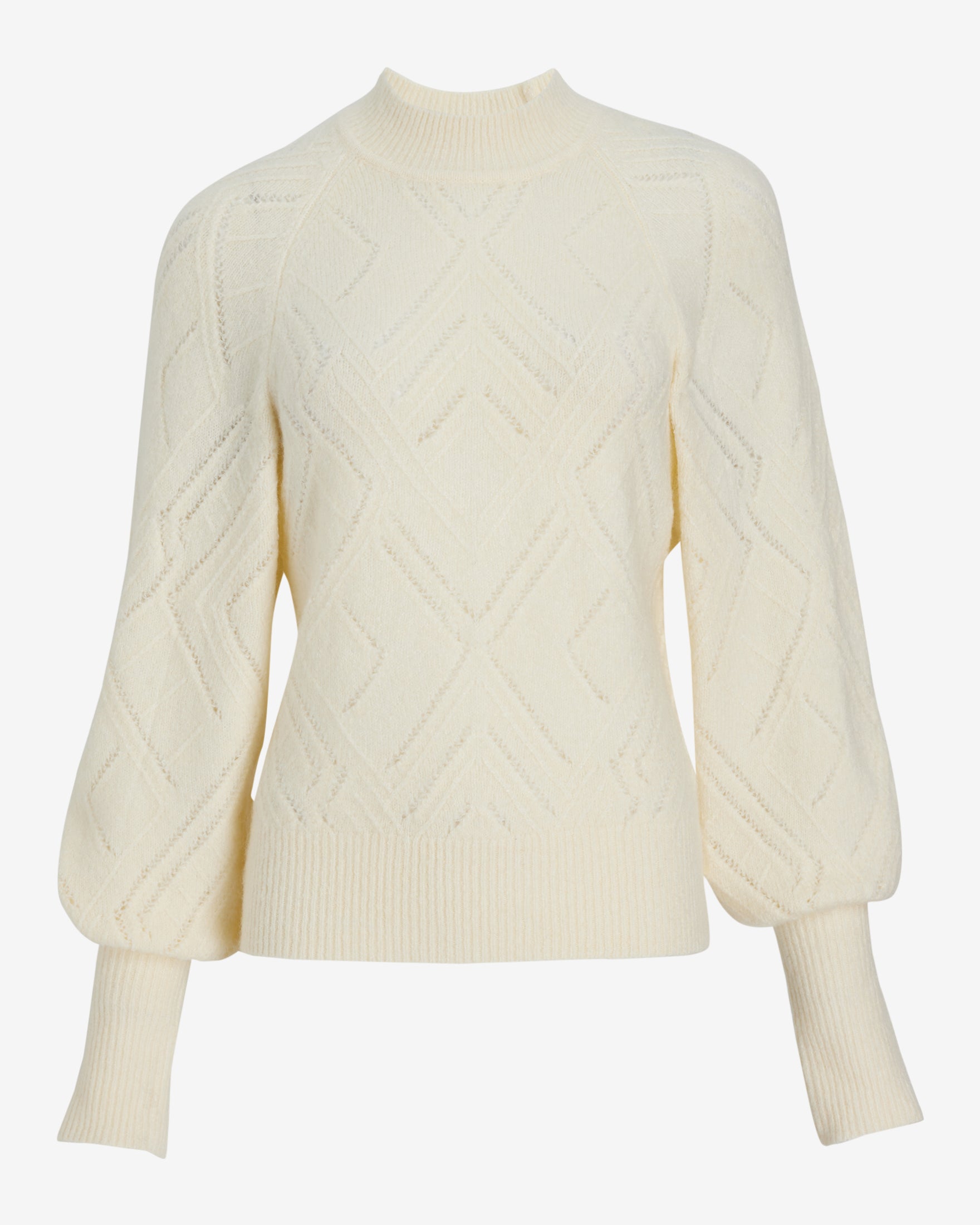 Cream-colored turtleneck sweater