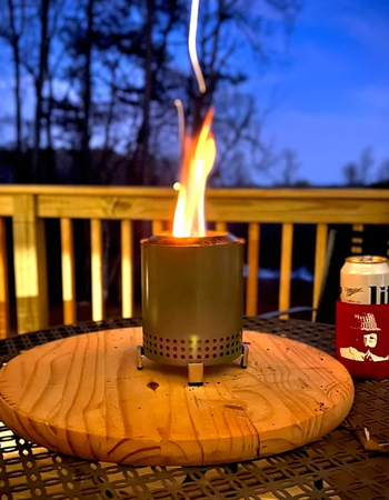 another reviewer photo showing closeup view of the burning fire