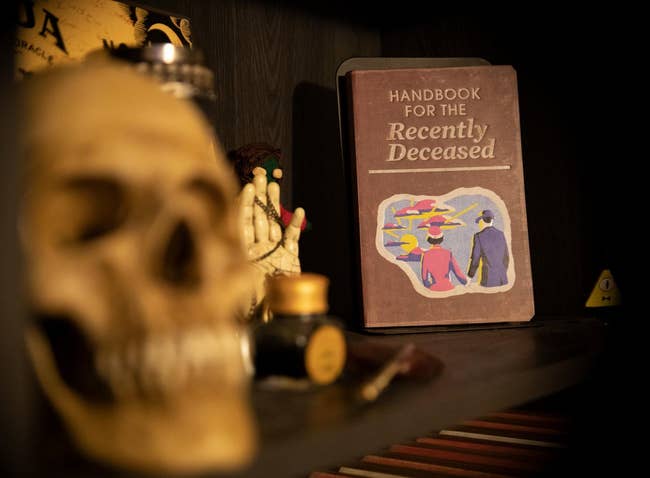 reviewers Beetlejuice journal replica from the movie that reads 