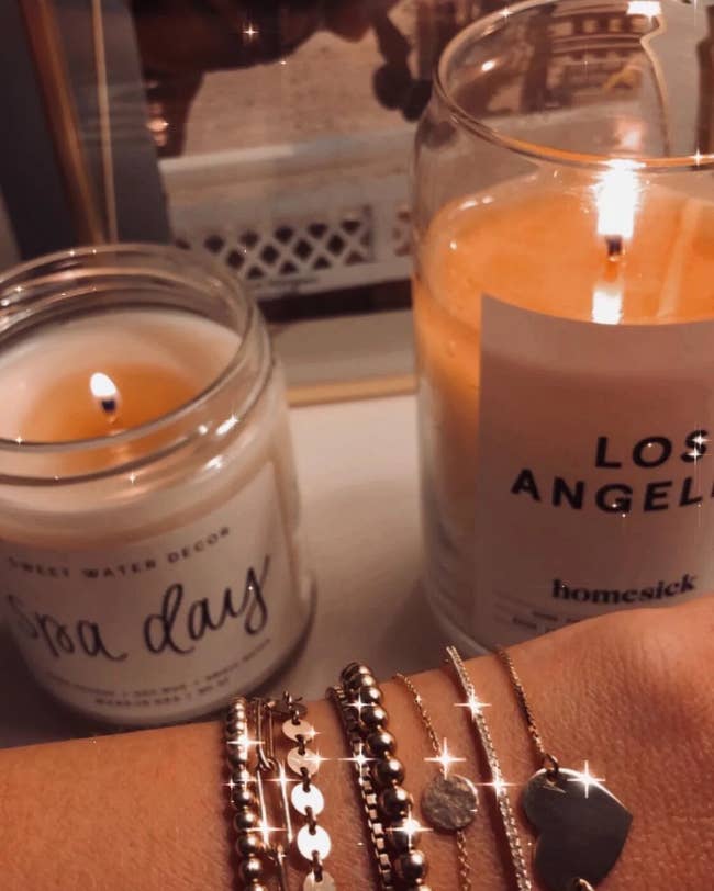 reviewer's spa day candle