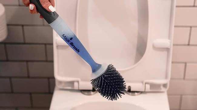 a magicbrush silicone refillable toilet brush