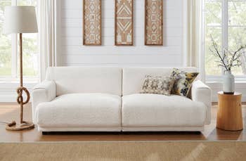 the white boucle couch